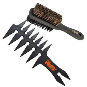 Champion Barbers Ultimate Beard Grooming Set-Boar Bristle Brush & Professional Barber Comb
