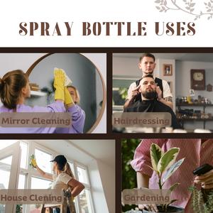 Champion Barbers High Ǫuality Plastic Spray Bottle, 500ml, Amber Color, Fine Mist, Continuous Spray, Multi-Purpose - Ideal Spray bottles for Salons, Barbers, Whiskey-Themed Organiser Canister