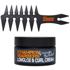 Champion Barbers Detangling Comb & 100ml Curl-Defining Cream Set