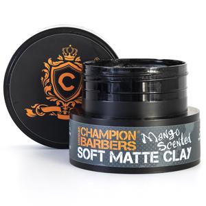 Champion Barbers Hair Wax for Men-Matt Hair Clay Men 80ml- Achieve Effortless Hairstyles Using Our Matt Hair Wax with Strong Hold and Natural Matt Finish Styling Wax (Mango Scented) Gel Haircare