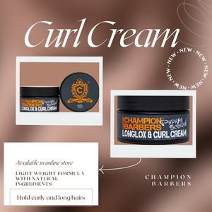 Champion Barbers 100ml Curl Defining Cream, Styling Curl Cream Suitable for All Hair Types Curly Hair Gel, Elevate Your Hair Curls with Exotic Papaya Fragrance, Scented Curling Cream Men Haircare