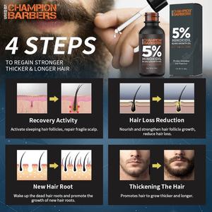 Champion Barbers Beard Growth Serum for Men 30ml- 5% Biotin Minoxidil Hair Growth Oil, 5% Minoxidil for Men and Women, Biotin Hair Growth Serum Minoxidil, Nourishes Scalp, Stops Hair Loss & Thinning Hair Care Repairing