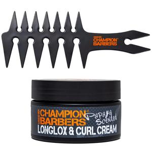 Champion Barbers Detangling Comb & 100ml Curl-Defining Cream Set