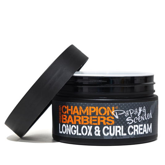 Champion Barbers 100ml Curl Defining Cream, Styling Curl Cream Suitable for All Hair Types Curly Hair Gel, Elevate Your Hair Curls with Exotic Papaya Fragrance, Scented Curling Cream Men Haircare