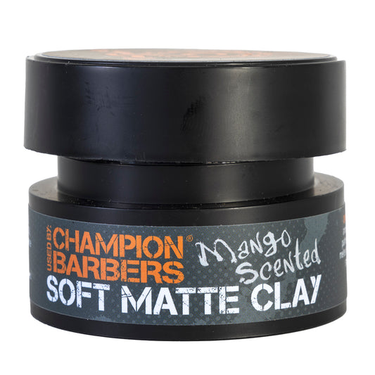 Champion Barbers – Matt Hair Styling Clay For Men | 80ml | Achieve Effortless Hairstyles with Strong Hold and Natural Matt Finish Wax (Mango Scented)